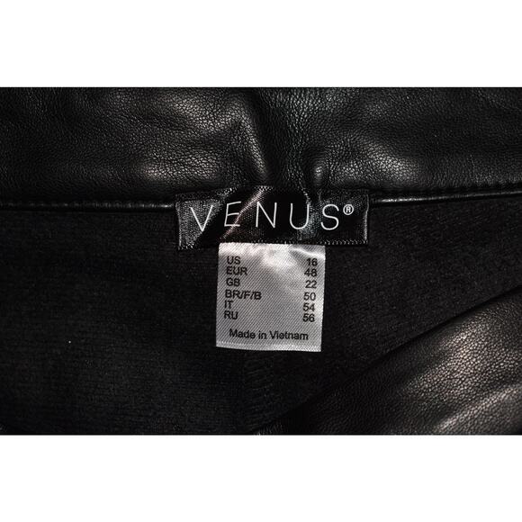 VENUS $79 Black Faux Leather Lace Baroque Ankle Legging Size 16 - Picture 3 of 3